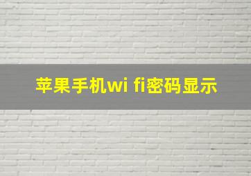 苹果手机wi fi密码显示